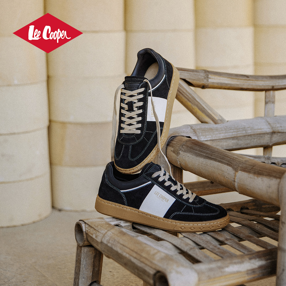 Lee Cooper复古德训鞋男士2025秋季新款低帮潮鞋休闲耐磨真皮板鞋
