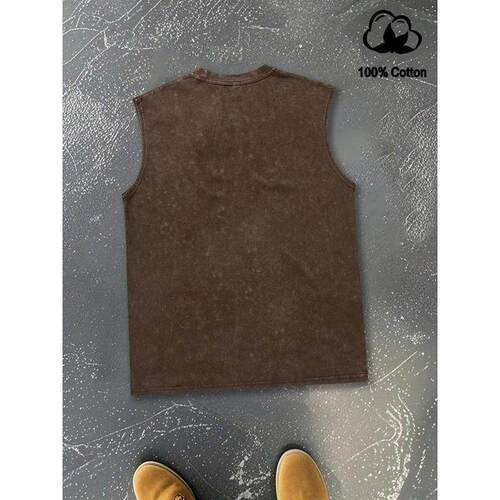 跨境Men's Regular Fit Print Tank Top Casual Cowboy Style