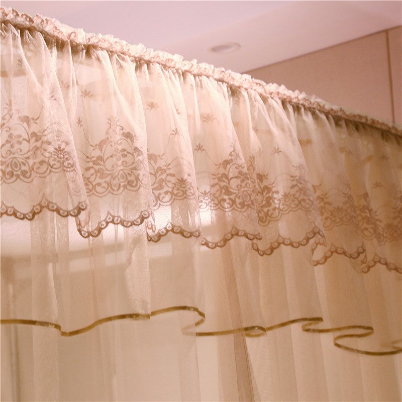 头厂家U型导轨蚊帐 落地升降支架加密宫廷U型导轨蚊帐 厂家