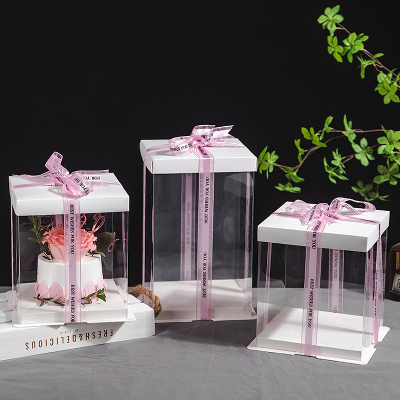 4寸6寸8寸10寸12寸生日蛋糕盒透明四寸六寸双层加高烘焙包装盒子