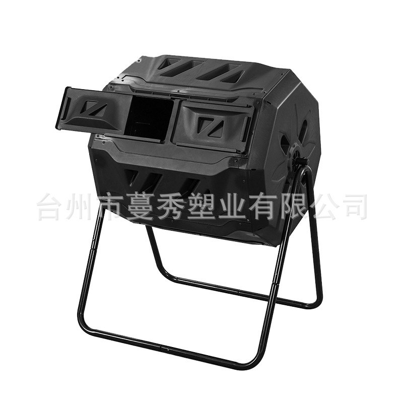 滚筒堆肥桶花园苗圃160L庭院落叶塑料堆肥箱肥料发酵箱垃圾堆肥筒