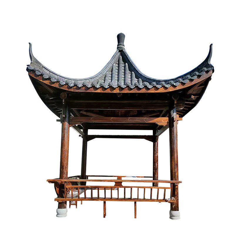 古建四角亭新中式四角凉亭户外休闲遮阳亭子庭院花园防腐实木凉亭