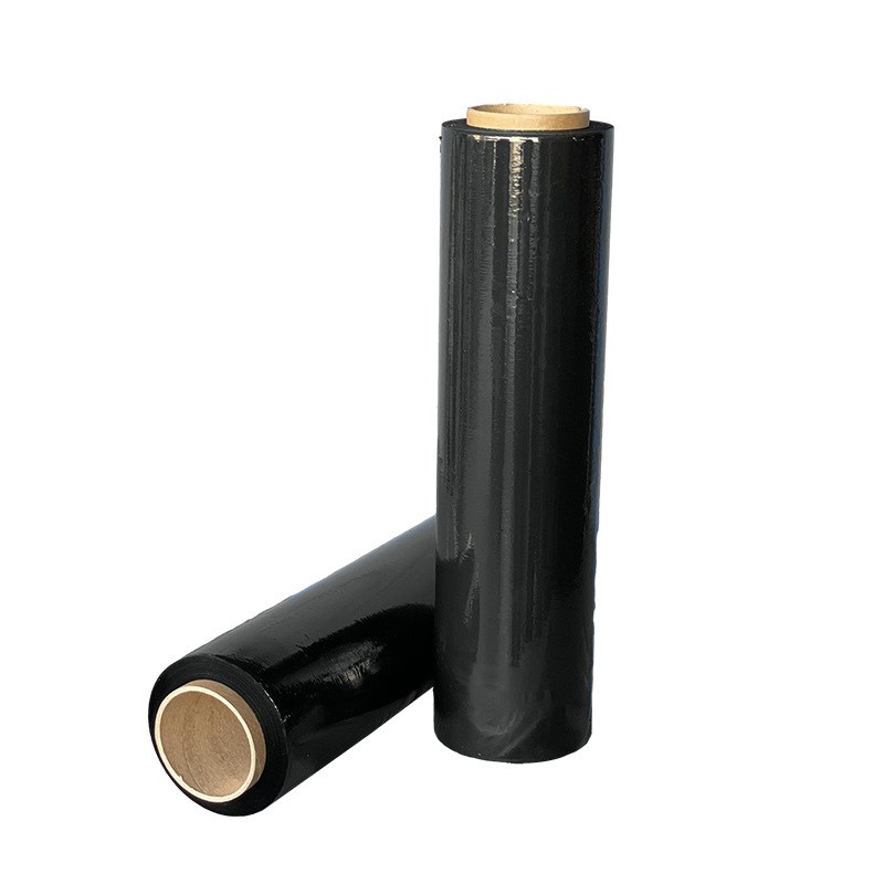 厂家供应黑色缠绕膜 PE拉伸膜塑料日用打包大卷打包膜塑料薄膜