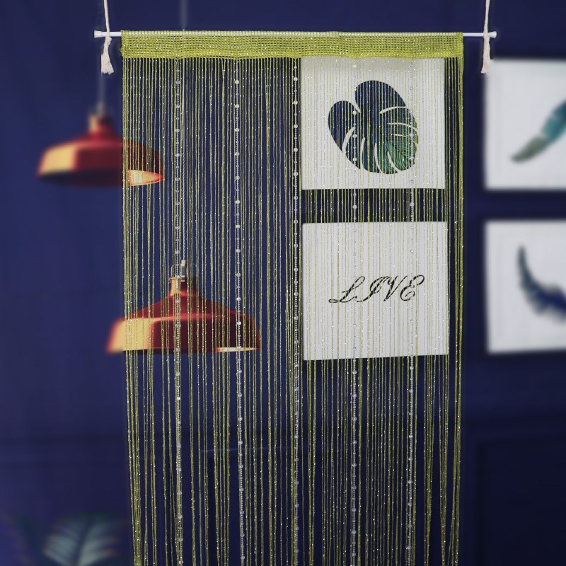 水晶珠加密线帘卧室隔断帘结婚门帘珠帘客厅流苏帘酒店玄关装饰帘