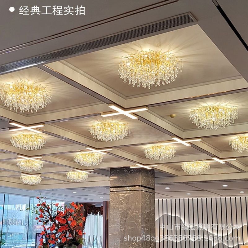 现代别墅水晶吊灯树枝餐厅简美奢华豪华卧室客厅大灯法式艺术大厅