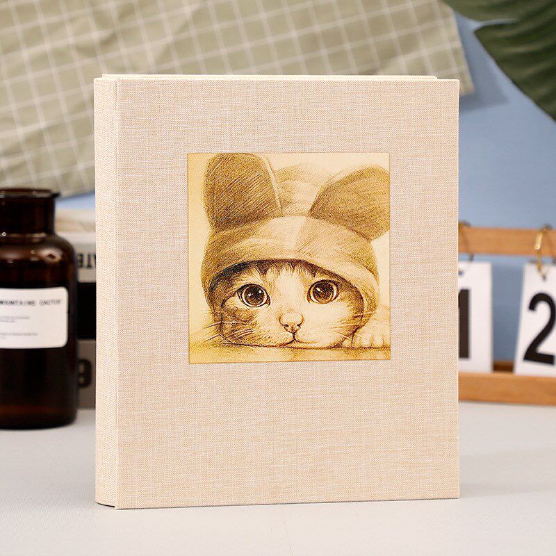 6寸相册大容量插页式4D200张照片影集过塑6寸跨境布面相册本