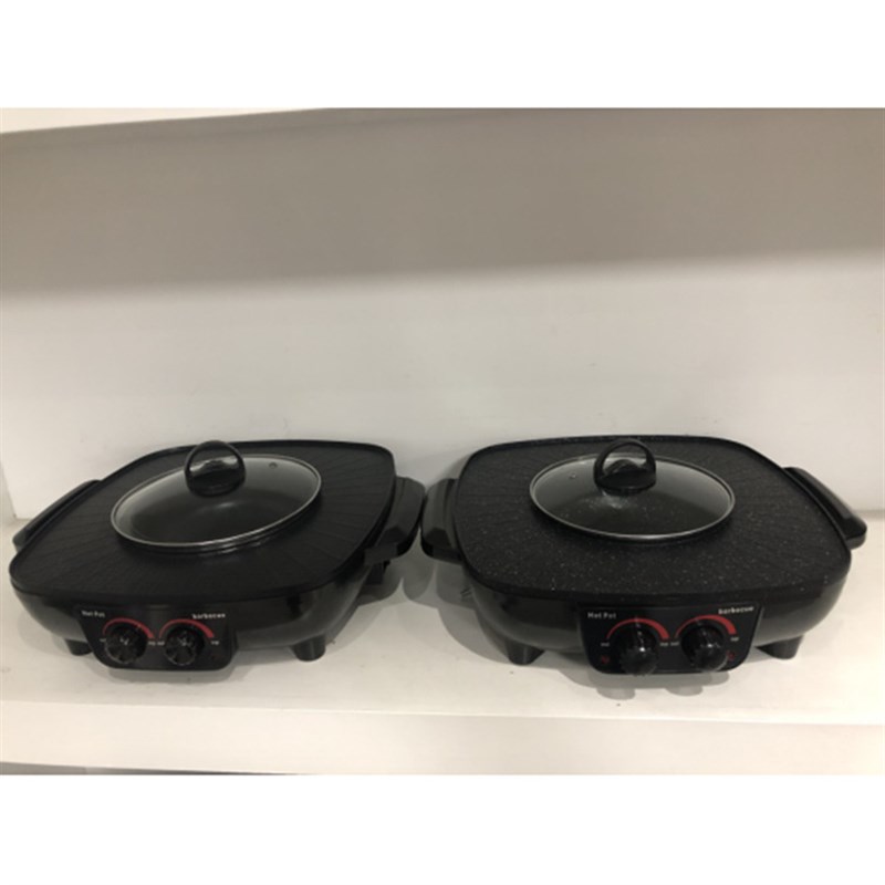 源头生产厂四方形涮烤一体锅34公分方烤锅火锅多用烤锅礼品涮烤盘