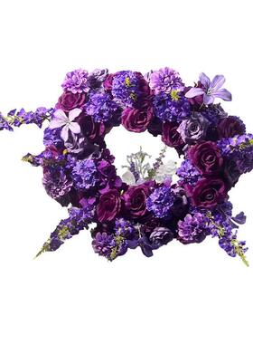 假花仿真花婚礼堂装饰路引插花背景花艺酒店造景绢花玫瑰花仿真花