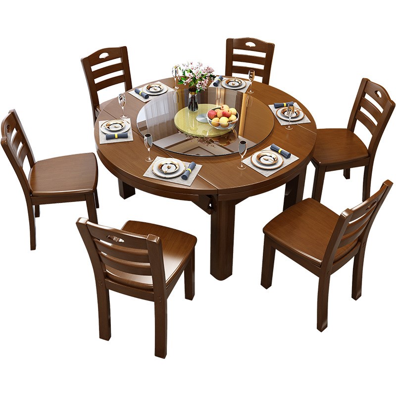 中式全实木餐桌椅组合4人6人橡木西餐桌简约餐厅小户型吃饭桌子