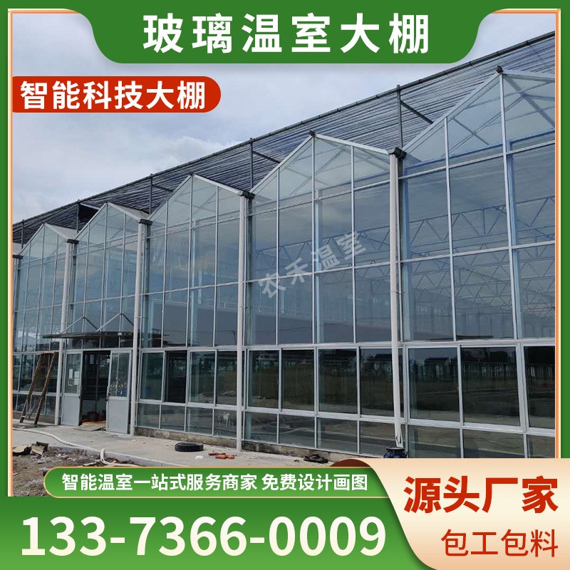 玻璃温室大棚 生态餐厅荷兰式连栋阳光板喷塑科研观光种植大棚
