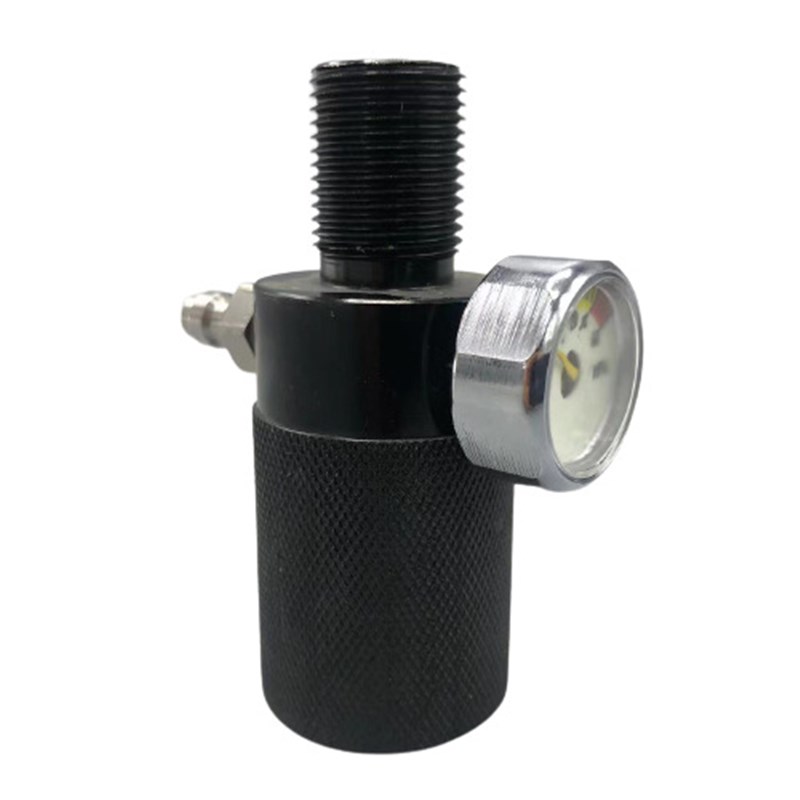 40mpa充气转接器 带公头 带压力表 夜光显示 快接充气8mm快接公头