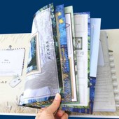 梵高星空同学录小学生六年级男孩初中高三同学毕业纪念册留言