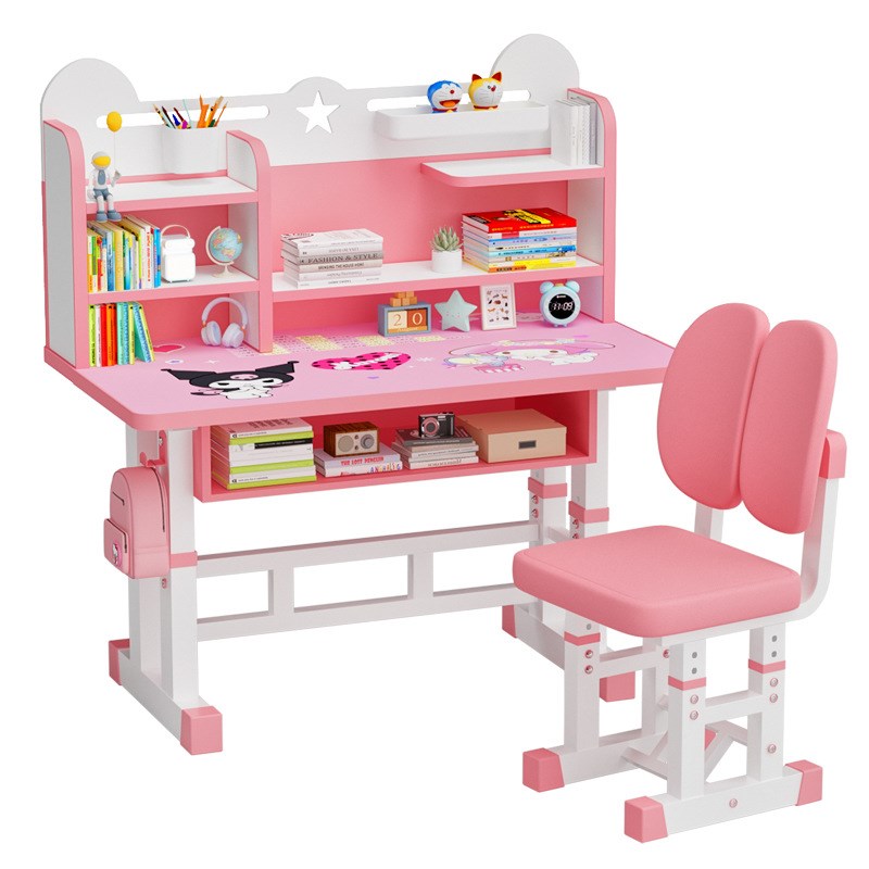 儿童学习桌椅套装家用书桌软包椅子可调节小学生课桌简约写字桌子