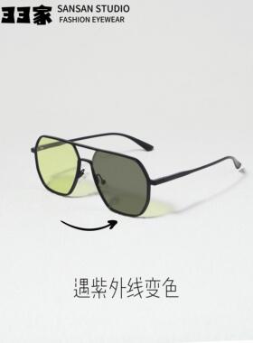 纹理铝镁/智能光致变色近视太阳镜偏光太阳镜与处方防晒和紫外线