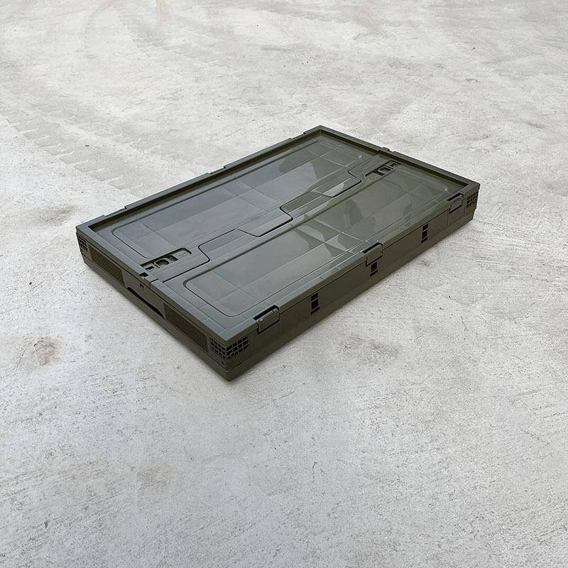 侧开门折叠箱带8CVT盖0L服装整理箱积木具玩胶箱大号加叠厚塑料折