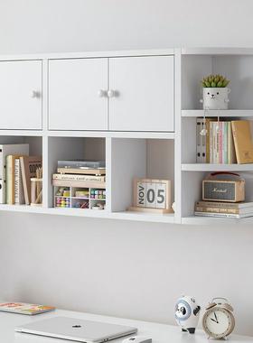 实木墙上童书置架物架客厅沙发装饰架墙壁书柜储吊柜儿收纳架QTM