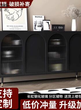 法餐AWS式边柜关柜储物置物玄柜餐厅客厅茶酒柜宅寂风水黑色柜子