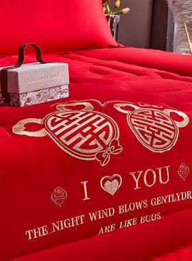 大红色婚庆褥床mYY床垫结婚褥子垫被家用8/2.0.床炕被新房喜庆陪