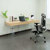 代简条约悬浮亚245克力透明实木家用书桌办电脑公桌家用带抽屉现