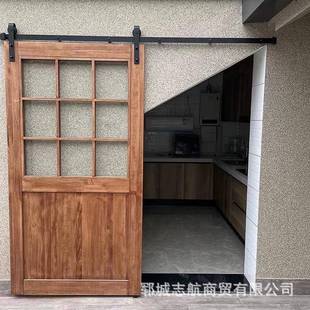 老榆木内门室古装 饰木进 修木门仿民宿酒实店卧室做旧推443拉门装