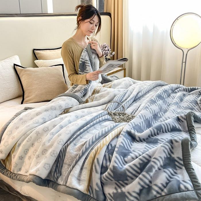 A类厚超柔云毛毯秋冬季保暖午睡ltao6936毯毯拉舍毯尔子加床单人