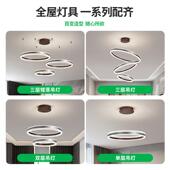 客厅吊灯简大气客卧厅灯现代极简法式 轻奢圆环灯室中山844灯具055