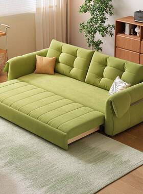 发天鹅颈猫抓绒布奶油风多NML能可折推叠拉小户功型客厅沙床现代