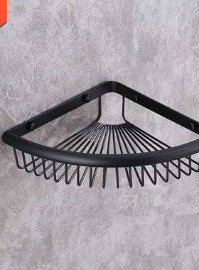 篮式卫生间转角厚耐磨JEE室黑色欧网篮单置物层架全铜三角质量保