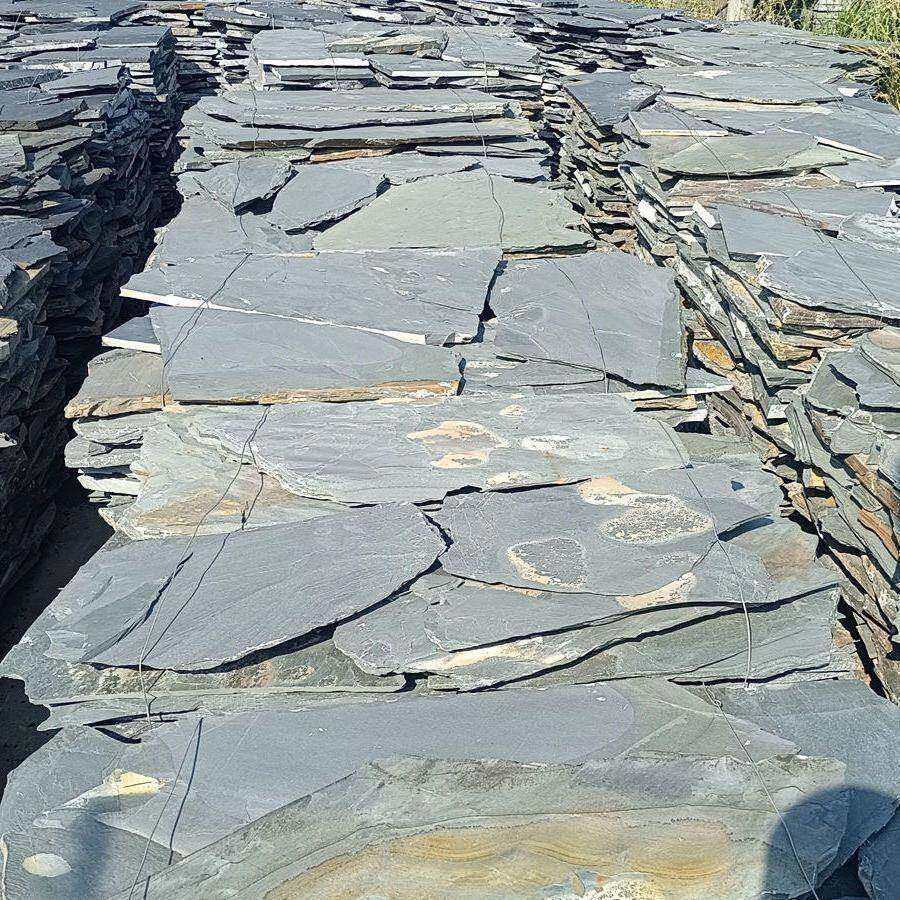 石别材80地砖文化户外乱庭花园公园墅碎天然拼型院青石板铺路不规