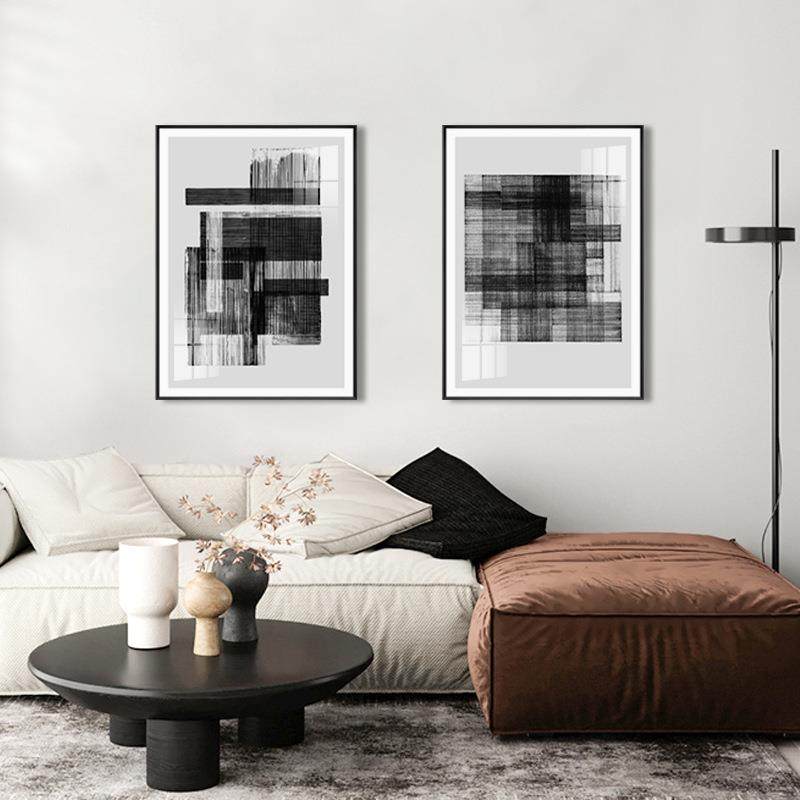 关若隐若现代抽象厅装饰画简约大幅QX202204客线条现沙发落地画玄