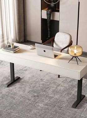 意式极简书QLC桌设计感现代约用轻奢办公桌实木脑简桌书电房家写