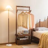 北美黑胡桃木衣帽落收地卧挂衣架可移动纳储物多功能室置物架214