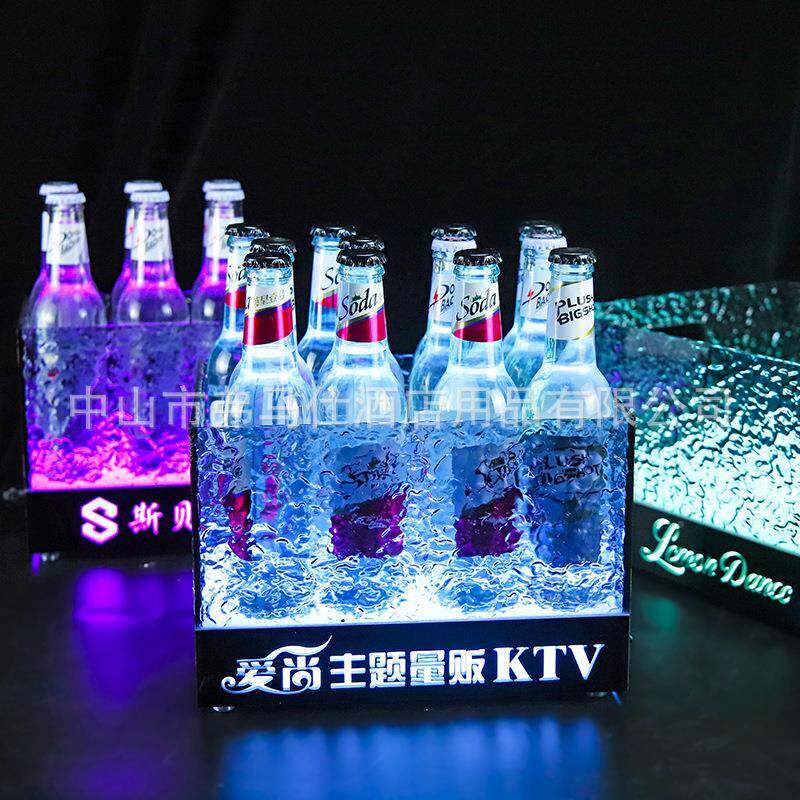 le酒吧发冰桶ktv专用高光颜值12588酒框香d槟透明冰纹冰块酒托架