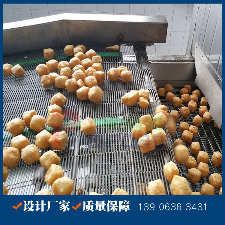 豆泡油炸机 连续豆腐泡油炸线 鹏福特豆泡油炸机器设备厂家
