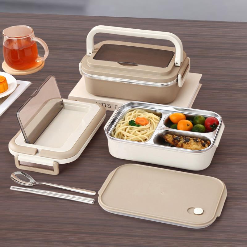 304不锈钢饭盒F77597M7上班日学式保温生食族堂儿童分隔便手携提