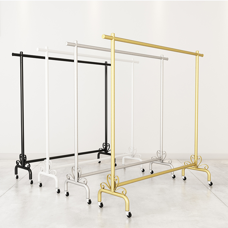 轻奢晾衣架落地室内晒衣架阳台卧室挂衣架家用简易凉衣Z单杆式带