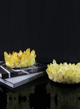 水晶玛瑙矿石原石m样板间卧室书房摆件后新古典家居饰品装饰品