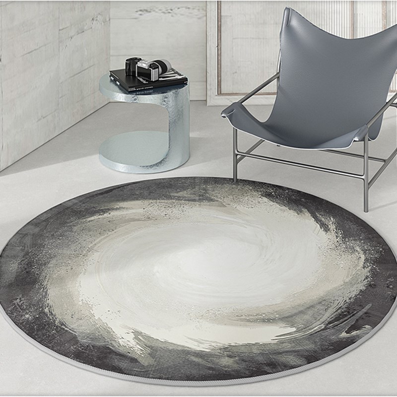 圆形地毯客厅轻奢侘寂卧室仿羊绒床边毯北欧M简约垫子沙发茶几地