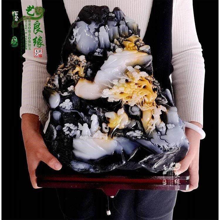 特价寿山石彷古大摆件仙人指路山水石雕办公家居玉雕玉石珠宝玉器