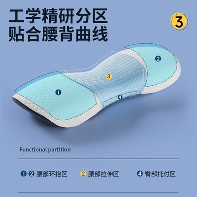 腰枕床上睡觉专用腰椎盘突出护腰垫加热平躺腰部间支撑腰靠垫腰托