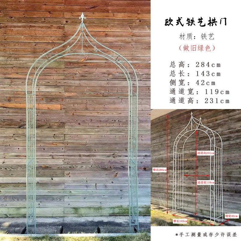 带门铁艺拱门爬藤花架户外庭院拱形月季铁线莲葡萄攀爬牵引支架子
