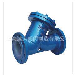 GL41F46-16C铸钢衬四氟Y型过滤器 铸钢衬氟法兰过滤器DN25-250