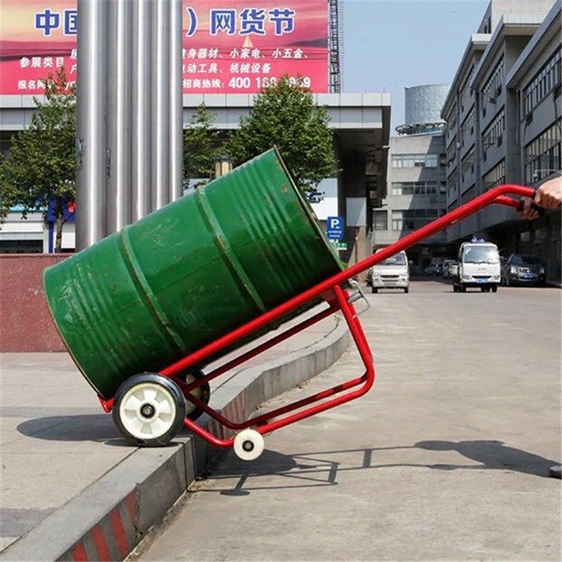 油桶手推车四轮铁桶搬运车液压油桶搬运车重型油桶搬运手推车厂家