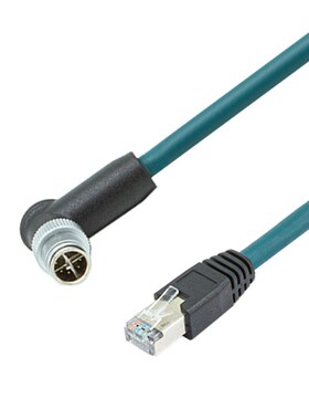 m12转rj45工业以太网线x型8芯ccb849012001适用于congnex视觉线缆