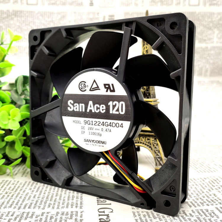 三洋SANYO正品9G1224G4D04 12CM 12025 24V 0.47A变频器散热风扇