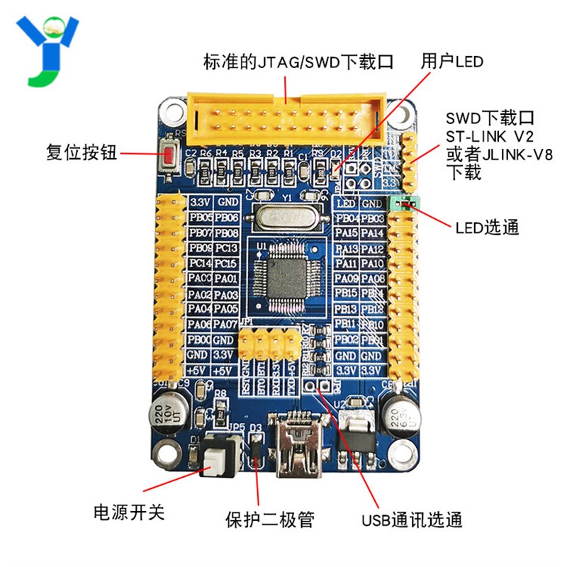 STM32 ARM 开发板 小系统板 48脚 M3 STM32F103C8T6核心板 新款