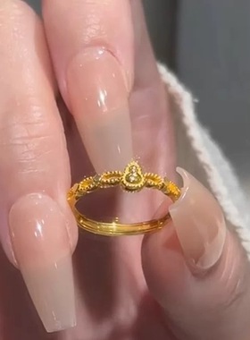 古法金镂空小金葫芦戒指