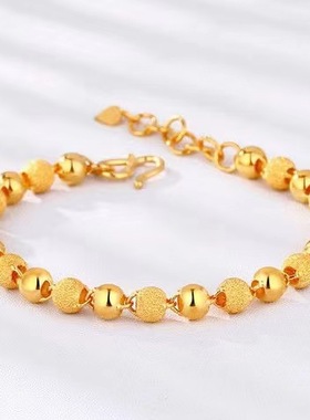 越南沙金磨砂圆珠手链