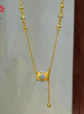 金店同款沙金国风青花瓷路路通