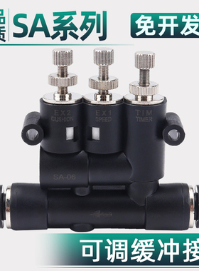 ZHCI气动外置可调气缓冲接头SA-06/08可替代气缸缓冲器调速快插